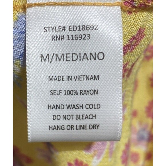 Easel Dress Womens Medium Patchwork Ditsy Floral On/Off Shoulder Smocked Midi - Picture 8 of 8